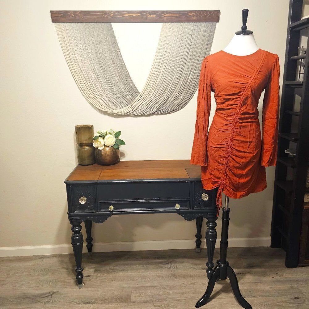 NWT Sugar Lips Women's Fire Island Long Sleeve Ruched Dress Sz L